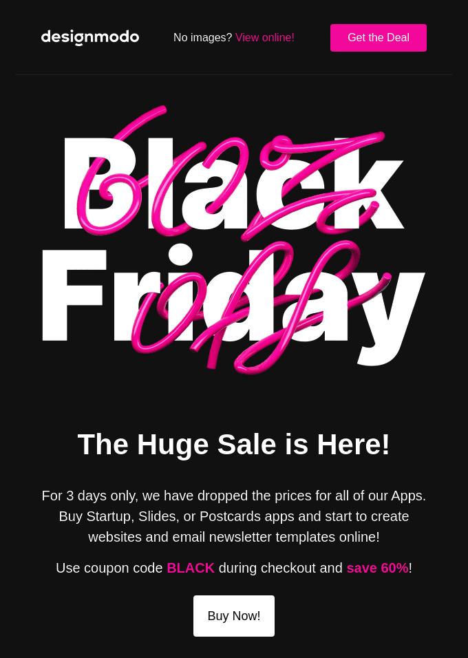 LAUNCH SALE BLACK FRIDAY EMAIL