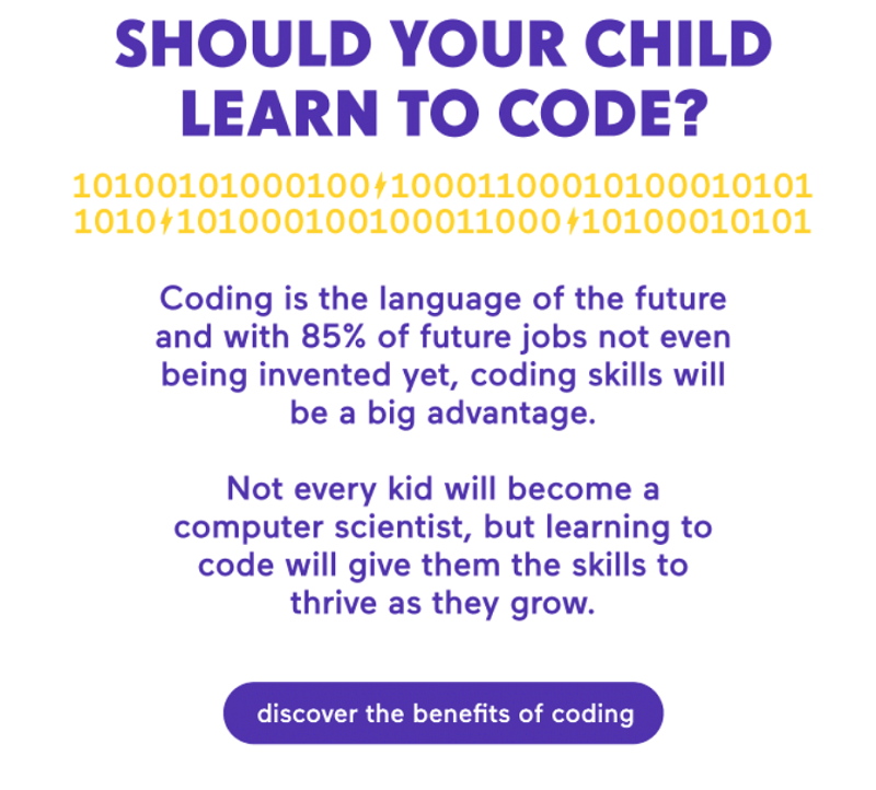 cta example discover the benefits of coding